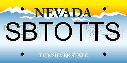 SBTOTTS Nevada License Plate
