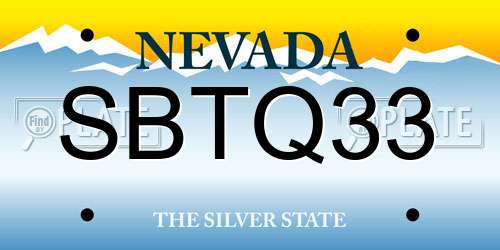 SBTQ33 Nevada License Plate
