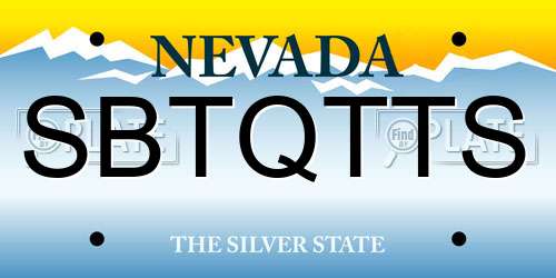 SBTQTTS Nevada License Plate