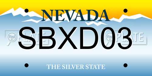 SBXD03 Nevada License Plate