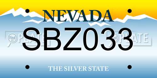 SBZ033 Nevada License Plate