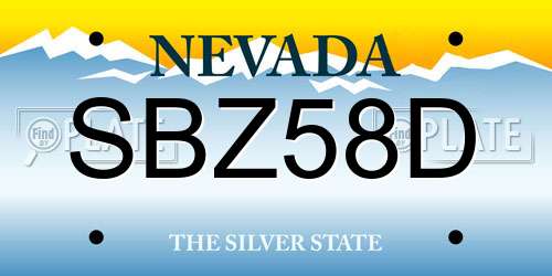SBZ58D Nevada License Plate