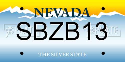 SBZB13 Nevada License Plate
