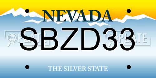 SBZD33 Nevada License Plate