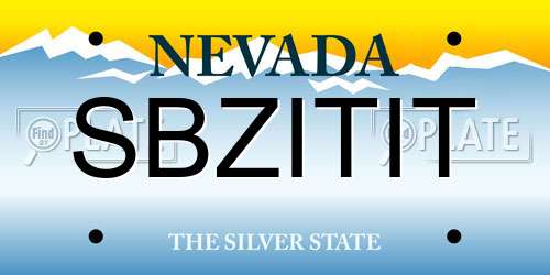 SBZITIT Nevada License Plate