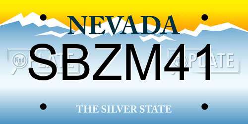 SBZM41 Nevada License Plate