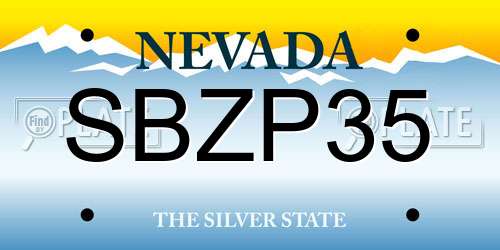 SBZP35 Nevada License Plate
