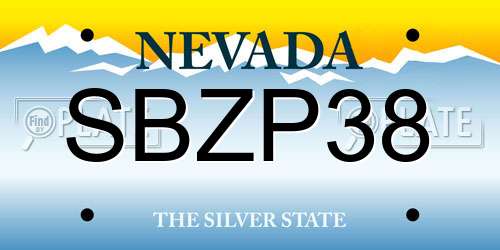 SBZP38 Nevada License Plate