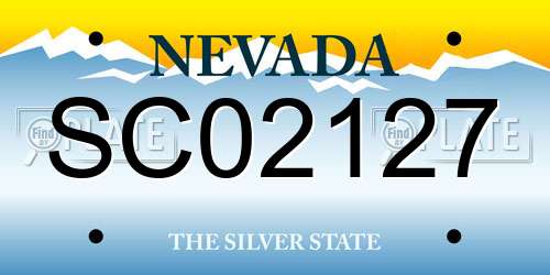 SC02127 Nevada License Plate