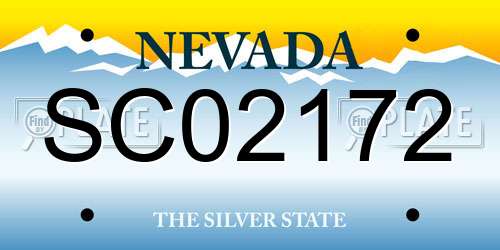 SC02172 Nevada License Plate