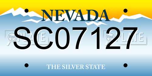 SC07127 Nevada License Plate