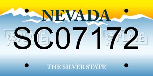 SC07172 Nevada License Plate