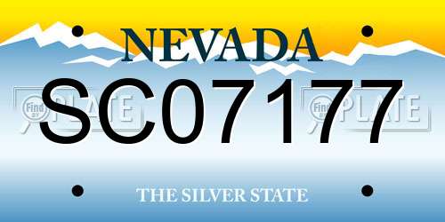 SC07177 Nevada License Plate