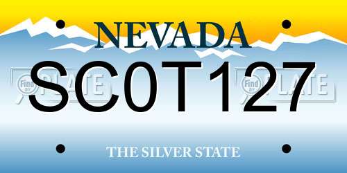 SC0T127 Nevada License Plate