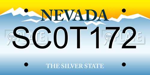 SC0T172 Nevada License Plate
