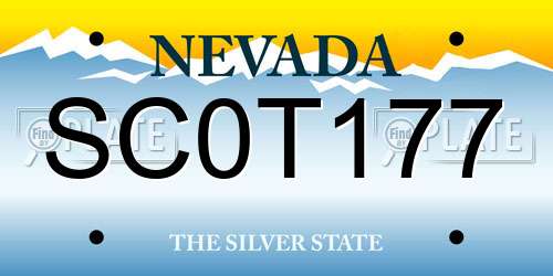 SC0T177 Nevada License Plate