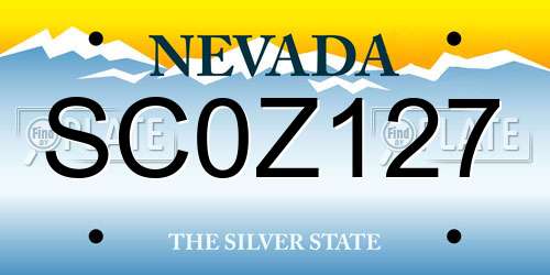SC0Z127 Nevada License Plate