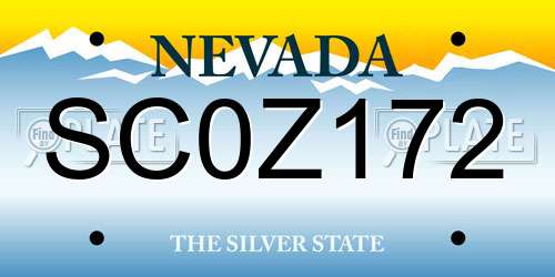 SC0Z172 Nevada License Plate