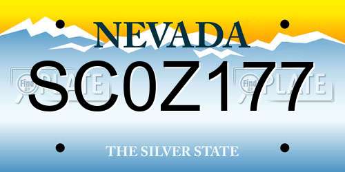 SC0Z177 Nevada License Plate