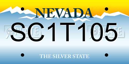 SC1T105 Nevada License Plate