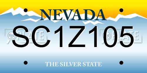 SC1Z105 Nevada License Plate