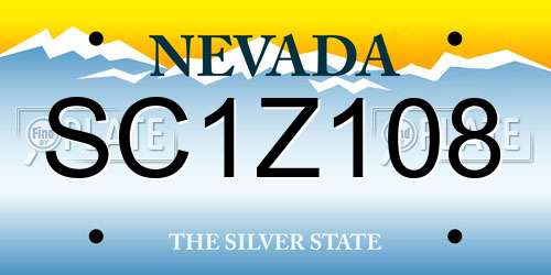 SC1Z108 Nevada License Plate