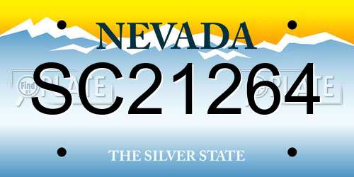 SC21264 Nevada License Plate