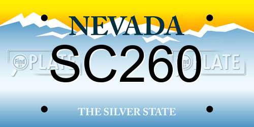 SC260 Nevada License Plate