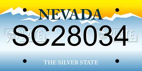 SC28034 Nevada License Plate