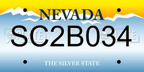 SC2B034 Nevada License Plate