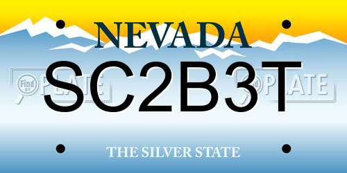 SC2B3T Nevada License Plate
