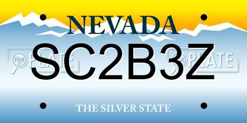 SC2B3Z Nevada License Plate