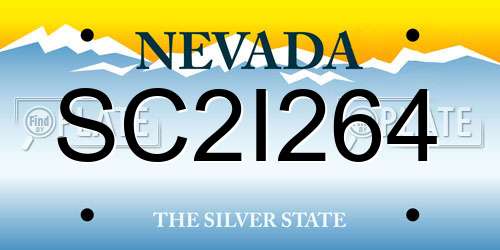 SC2I264 Nevada License Plate