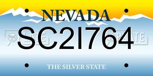 SC2I764 Nevada License Plate