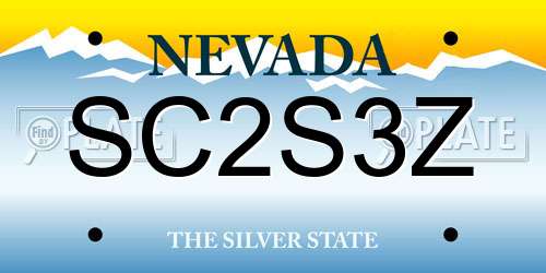 SC2S3Z Nevada License Plate