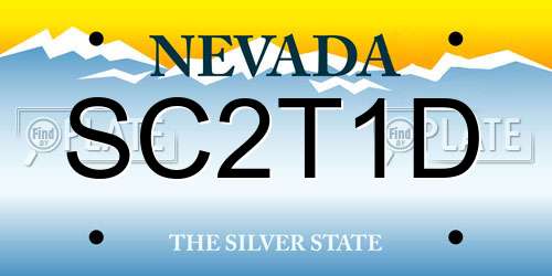 SC2T1D Nevada License Plate
