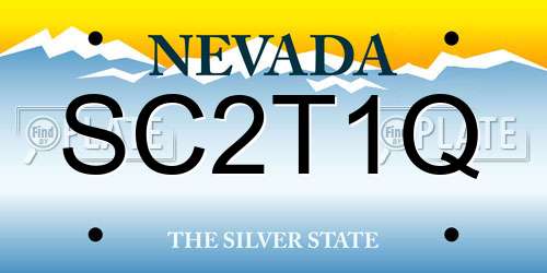 SC2T1Q Nevada License Plate