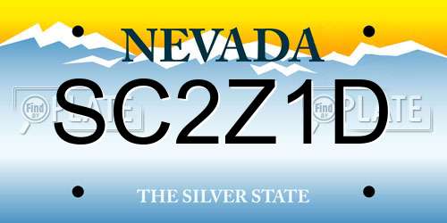 SC2Z1D Nevada License Plate