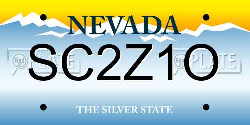 SC2Z1O Nevada License Plate
