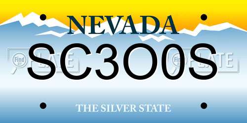 SC3O0S Nevada License Plate