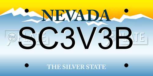 SC3V3B Nevada License Plate