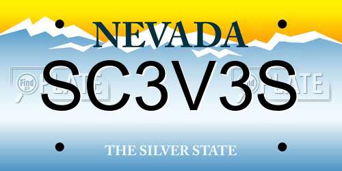 SC3V3S Nevada License Plate