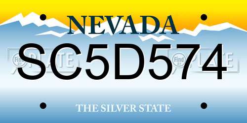 SC5D574 Nevada License Plate