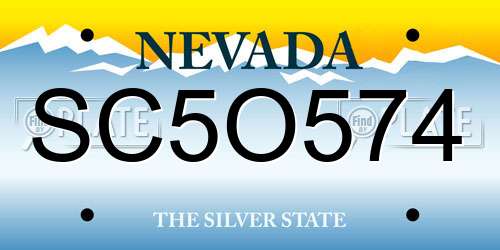 SC5O574 Nevada License Plate