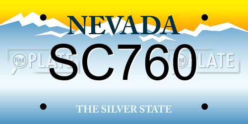 SC760 Nevada License Plate