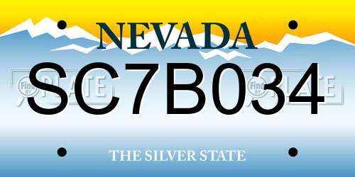 SC7B034 Nevada License Plate