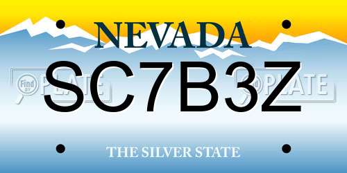 SC7B3Z Nevada License Plate