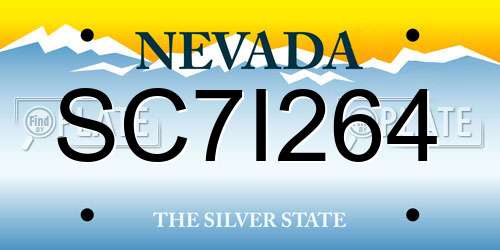 SC7I264 Nevada License Plate