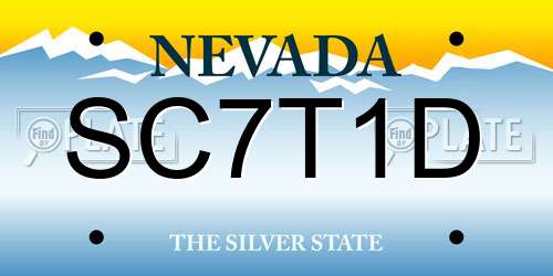 SC7T1D Nevada License Plate
