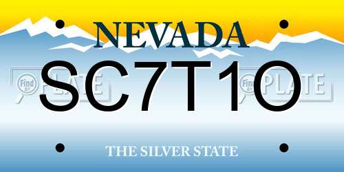 SC7T1O Nevada License Plate